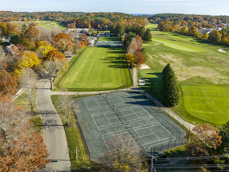 Beautiful tennis courts at the Essex County country club in Manchester by the Sea.